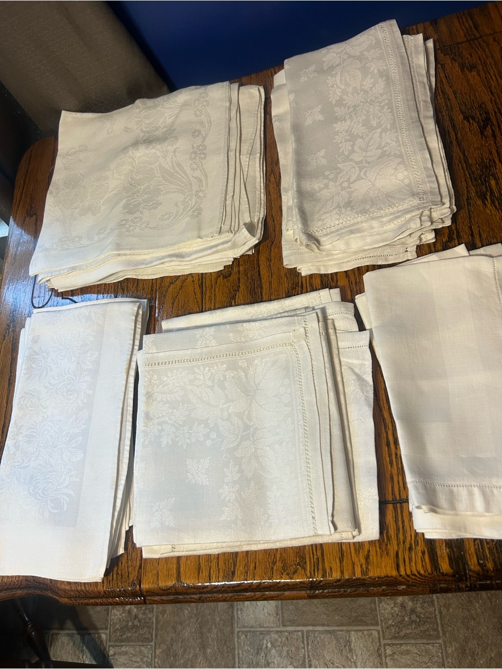 White Damask Napkin Set -  Dining